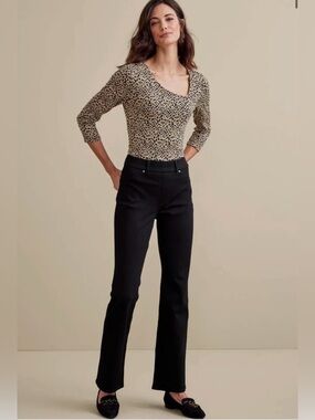 Soft Surroundings Women's Ultimate Denim Pull-On Bootcut Jeans Black Size XS